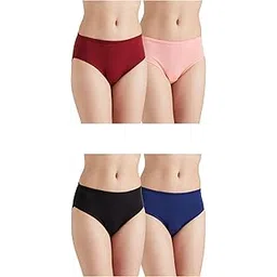 amazon brand - symbol Blend Classic Solid Hipster Cotton Stretch | Printed Underwear | Panties tor Women | Daily Use | Ultra-Soft Waist Elastic | Combo (Pack of 4)-picture-48