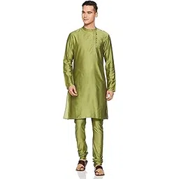 amazon brand - symbol Men's Cotton Blend Solid Kurta & Pyjama Set-picture-32