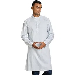 amazon brand - symbol Men's Cotton Printed Long Kurta (Regular Fit)-picture-28