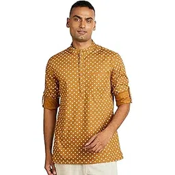 amazon brand - symbol Men's Cotton Printed Short Kurta (Regular Fit)-picture-36