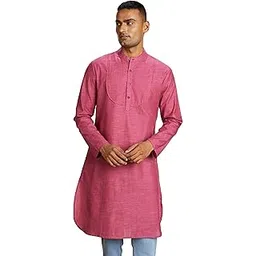 amazon brand - symbol Men's Cotton Solid Long Kurta (Regular Fit)-picture-15