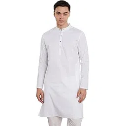 amazon brand - symbol Men's Cotton Solid Long Kurta (Regular Fit)-picture-16