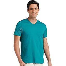 amazon brand - symbol Men's Cotton Solid V-Neck Regular Fit T-Shirt (Available in Plus Size)-picture-20