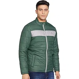 amazon brand - symbol Polyester Men's Quilted Bomber Standard Length Jacket (Previously House & Shields) Green, Medium-picture-34
