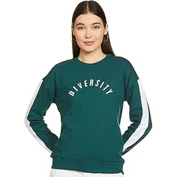 amazon brand - symbol Women Cotton Blend Regular Fit Round Neck Sweatshirt-picture-27