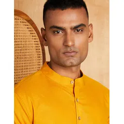 amazon brand - symbol Men's Cotton Solid Long Kurta Pyjama Set (2pcs) image 5