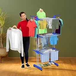 Amazon Brand - Umi Maxdry Cloth Drying Stand | 3-Tier Double-Sided Foldable Laundry Rack | Heavy-Duty, Large Capacity, Rust-Resistant for Indoor & Outdoor Use-picture-29