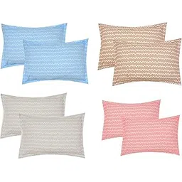 Amazon Brand – Umi Super Soft Brushed Microfiebr Cotton Pillow Covers,Set of 4(Total 8 Pcs) 17X27(Inches) 43X68(CM) Printed Pillow Covers,Flange on Edges Pillow Covers-picture-22