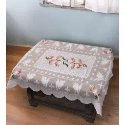 ambbi collections Cream Cotton and Jute Floral (60 x 40) 4 Seater Table Cloth-picture-30