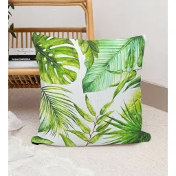ambbi collections Green Floral Satin 16 x 16 Inches Cushion Cover-picture-22