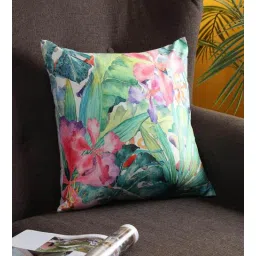 ambbi collections Green Florals Satin 16 x 16 Inches Cushion Cover-picture-23