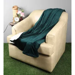 ambbi collections Green Polyster Plain Solid Pattern 68 x 52 Inch Throw-picture-35