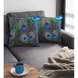 ambbi collections Green Satin Ethnic motif 16x16 inches Cushion Covers (Pack of 2)-picture-11