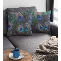 ambbi collections Green Satin Ethnic motif 16x16 inches Cushion Covers (Pack of 2)-picture-14