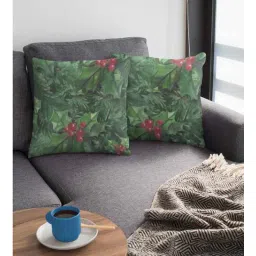 ambbi collections Green Satin Floral 16x16 inches Cushion Covers (Pack of 2)-picture-17