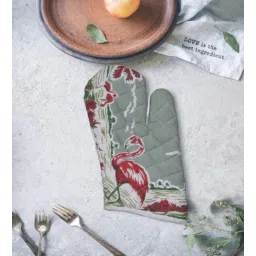 ambbi collections Grey Cotton Heat Resistant Oven Gloves-picture-11