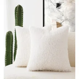 ambbi collections White Fur Solid 16x16 inches Cushion Covers (Pack of 2)-picture-14