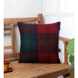 Green Geometric Wool 16 x 16 Inches Cushion Cover by Ambbi Collections-picture-12