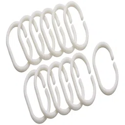 ambbi collections White PVC Solid 7ft Blackout Eyelet Shower Curtain image 4