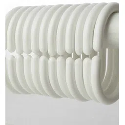 ambbi collections White PVC Solid 7ft Blackout Eyelet Shower Curtain image 3