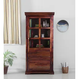 amberville from pepperfry Carleson Sheesham Wood Book Case In Scratch Resistant Provincial Teak Finish-picture-26