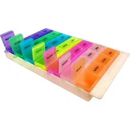 ambitech Pill Organizer for 28 Days/4 Weeks with Transparent and Detachable Compartments with Prescribed Timeslots Pill Box-picture-11