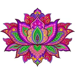 Ambiyaa 12 Inch Waterproof and Reusable PVC Self Adhesive Handmade Rangoli Sticker and Decal for Puja Ghar, Entrance and Floor [Multicolour - Kamal]-picture-10