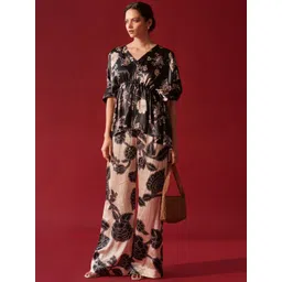Ambraee Floral Printed Top With Palazzo-picture-18