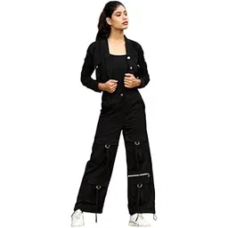 ameeha Two Piece Outfits Dress Jacket and Cargo Pants Set for Girls' & Women's-picture-10