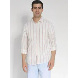 American Eagle Beige Regular Fit Striped Shirt-picture-33