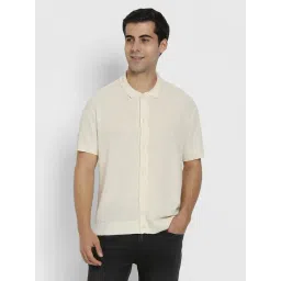 American Eagle Beige Regular Fit Textured Polo T-Shirt-picture-16