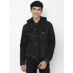 American Eagle Black Cotton Regular Fit Denim Jacket-picture-21
