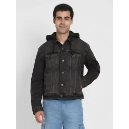 American Eagle Black Cotton Regular fit Solid Jacket-picture-22