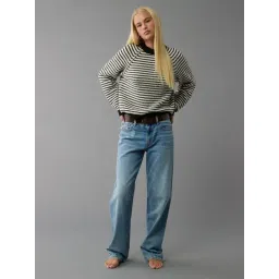 American Eagle Black Cotton Regular fit Stripes Sweaters-picture-12