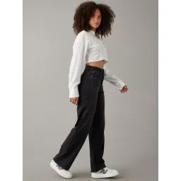 American Eagle Black Cotton Solid Jeans image 3