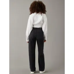 American Eagle Black Cotton Solid Jeans image 2