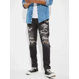 American Eagle Black Slim Fit Distressed Jeans-picture-21