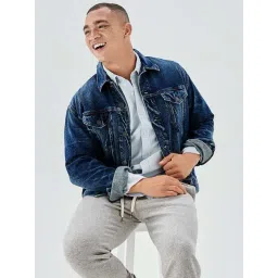 American Eagle Blue Cotton Regular Fit Denim Jacket-picture-38