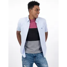 American Eagle Blue Cotton Regular Fit Shirt-picture-46