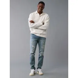 American Eagle Blue Cotton Regular fit Solid Jeans-picture-32