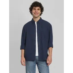 American Eagle Blue Cotton Regular fit Solid Shirt-picture-38