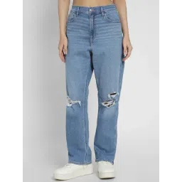 American Eagle Blue Regular Fit Distressed Jeans-picture-14