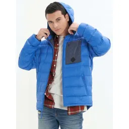American Eagle Blue Regular Fit Hooded Jacket-picture-19