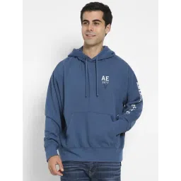 American Eagle Blue Regular Fit Hooded Sweatshirt-picture-17