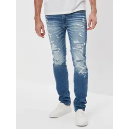 American Eagle Blue Skinny Fit Distressed Jeans-picture-27