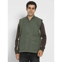 American Eagle Green Cotton Regular fit Solid Jacket-picture-37