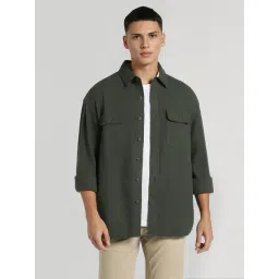 American Eagle Green Regular fit Solid Shirt-picture-28