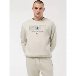 American Eagle Grey Regular Fit Logo Printed Sweatshirt-picture-46