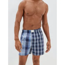 American Eagle Men Blue Plaid Stretch Boxer Short image 1