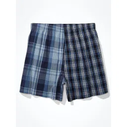 American Eagle Men Blue Plaid Stretch Boxer Short image 4
